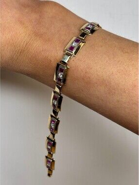 14k Yellow Gold Ruby Bracelet